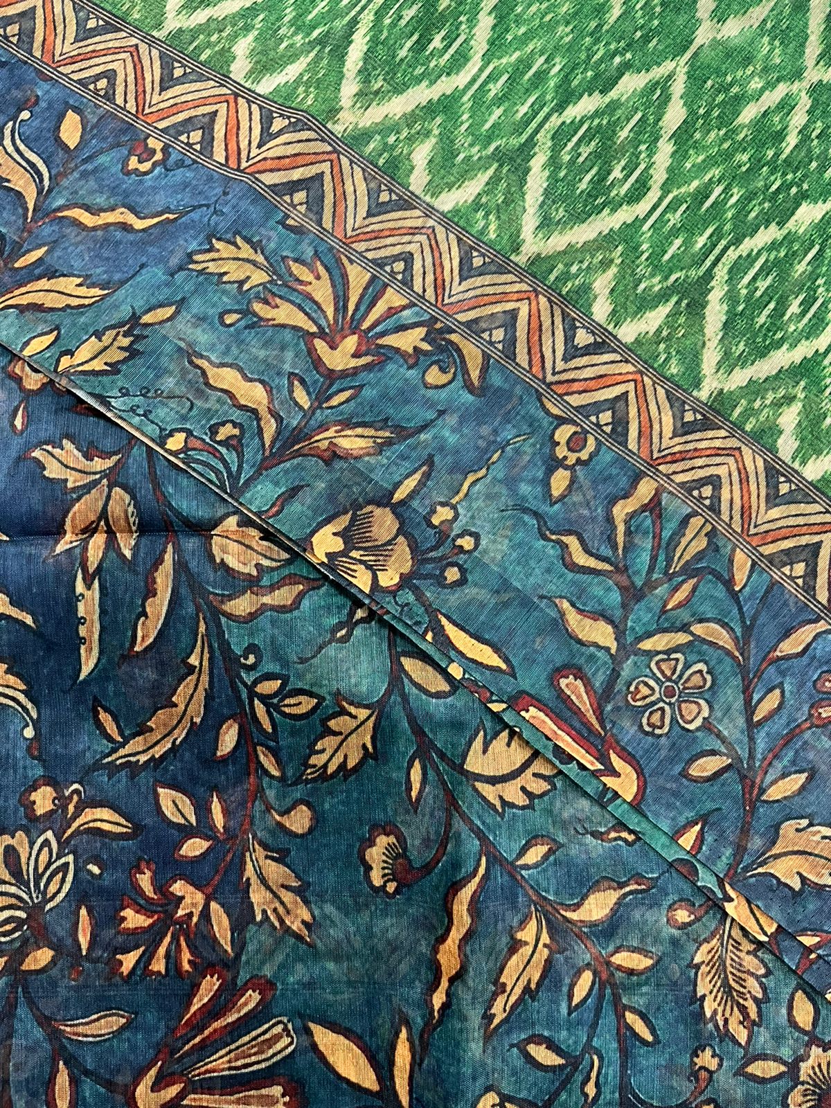 Floral Kalamkari Chanderi Saree