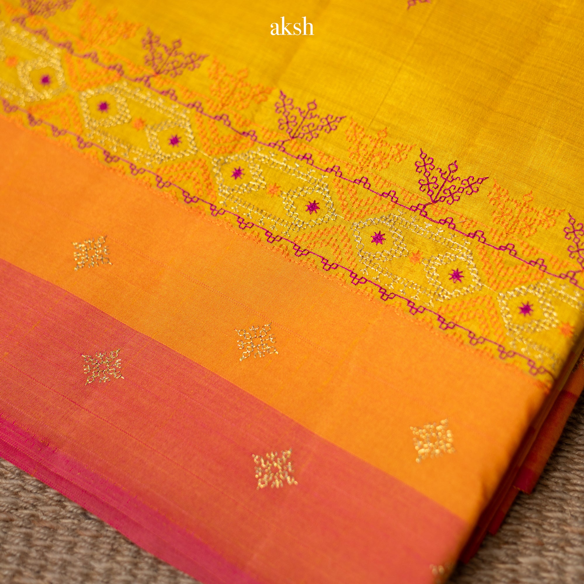 Yellow Kasuti Tussar Silk Saree