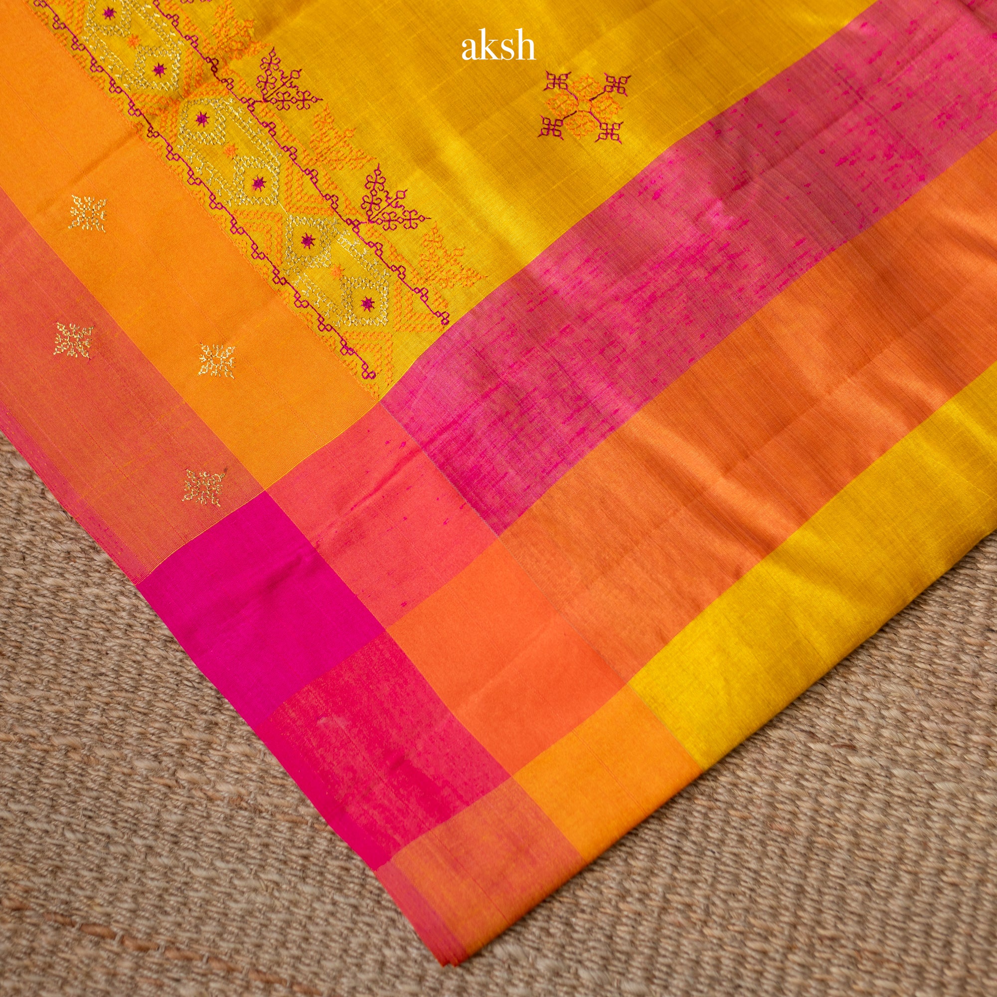 Yellow Kasuti Tussar Silk Saree